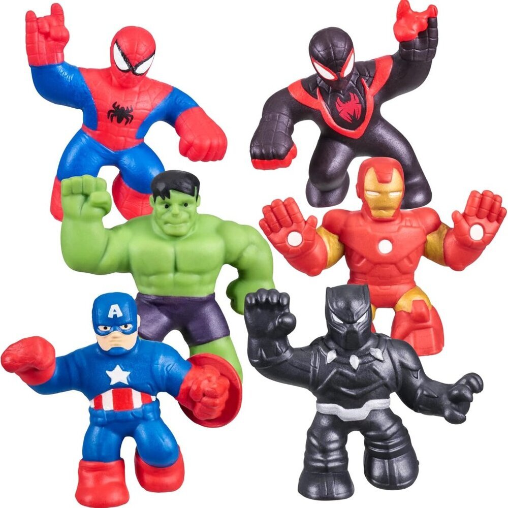 Marvel Mega Mini 6 Pack - Squishy, Stretchy, Gooey Mini Heroes - Ironman, Spider